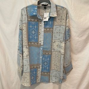 Forever 21. Size medium. Multi color bikes and grays and ivory. Bandanna print.